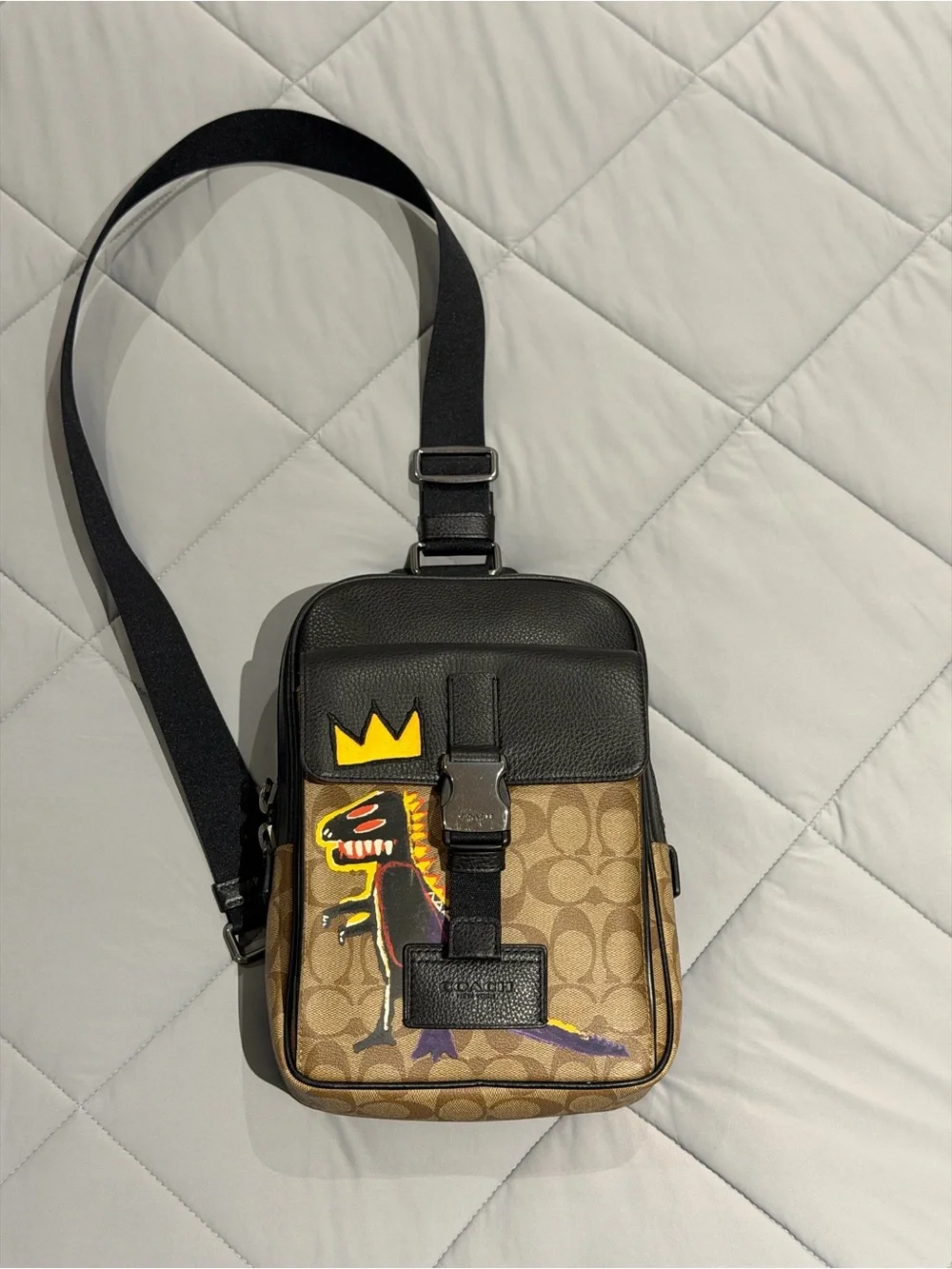 Coach X Jean Michel Basquiat Track Crossbody Bag In Signature Canvas